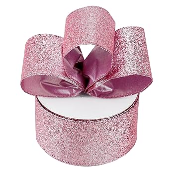 Amazon.com: MEEDEE Pink Glitter Ribbon 2.5 Inch Wide