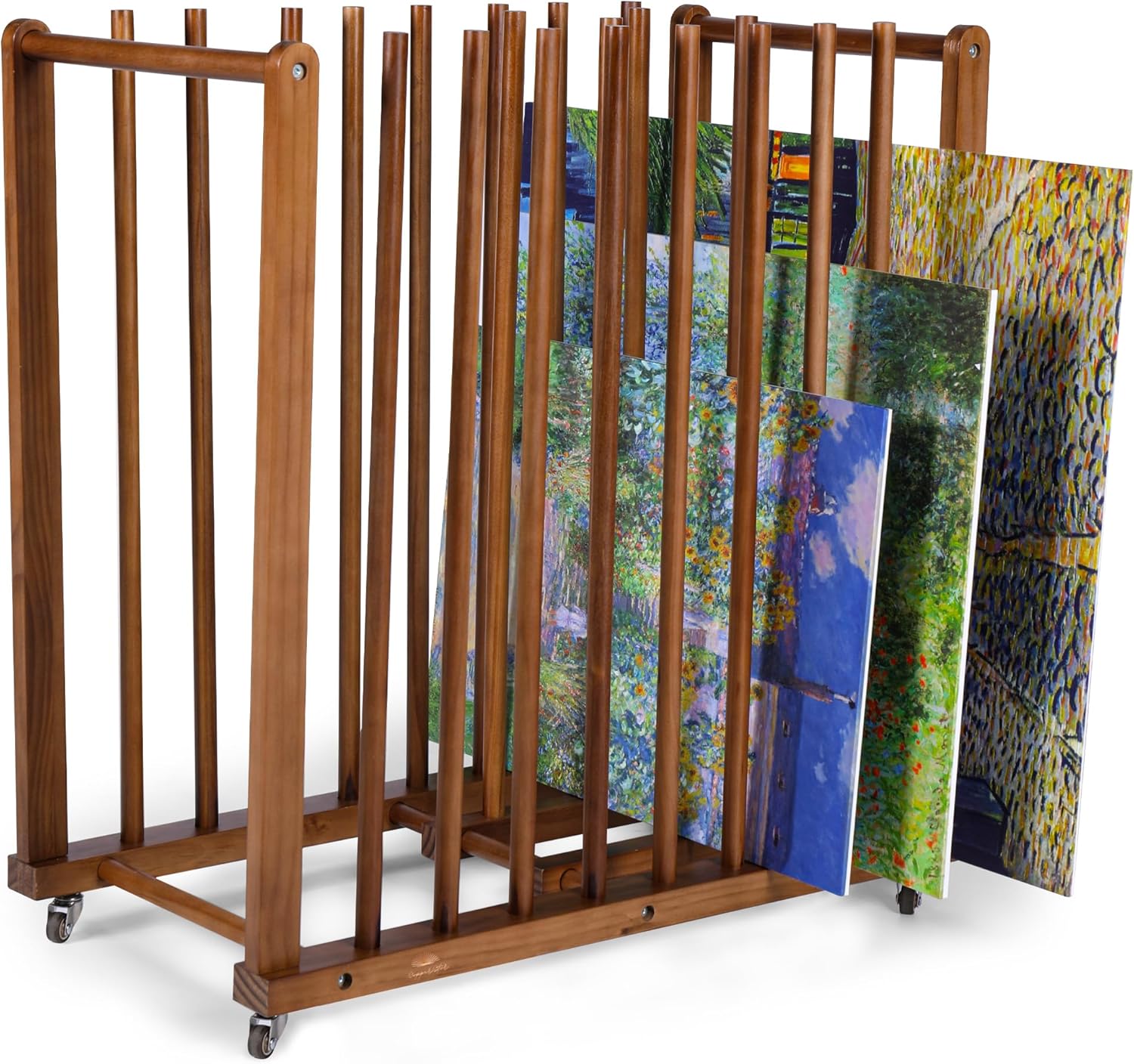 Art Storage Rack and Art Rack and Studio Storage Organizer for Canvases – Paint Drying Rack with Adjustable Panels, Handles & Caster Wheels for Artwork - Canvas Boards - Frames & Prints