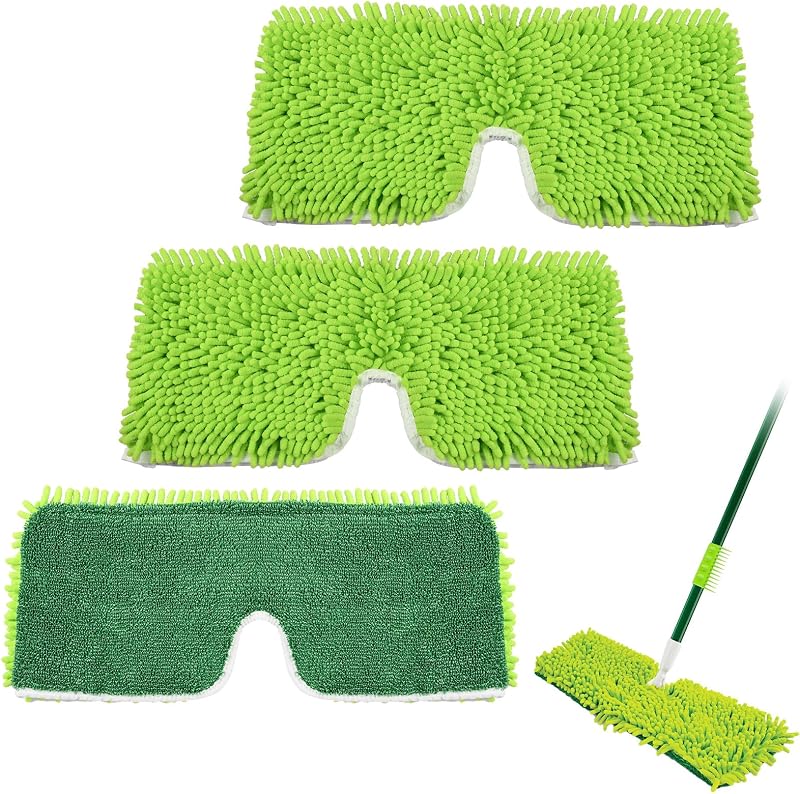 3 Pack Mop Head Replacement for Libman 18" 2-Sided Microfiber Dust Mop | Washable & Reusable Mop Pad Refills for Libman Flat Mop for Indoor & Outdoor Flooring, Bedrooms, Kitchens, Living Rooms
