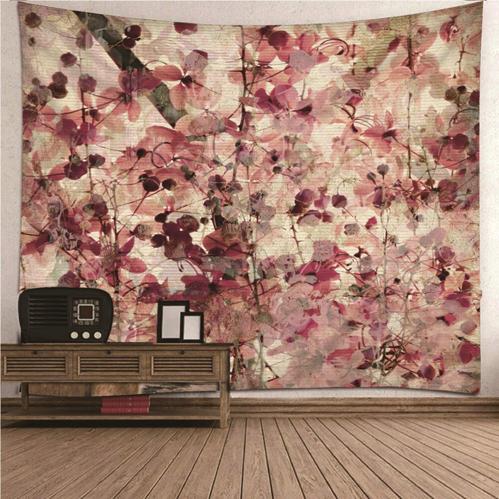 Tapiz de pared de poliéster con patrón floral de 210x140 cm lavable