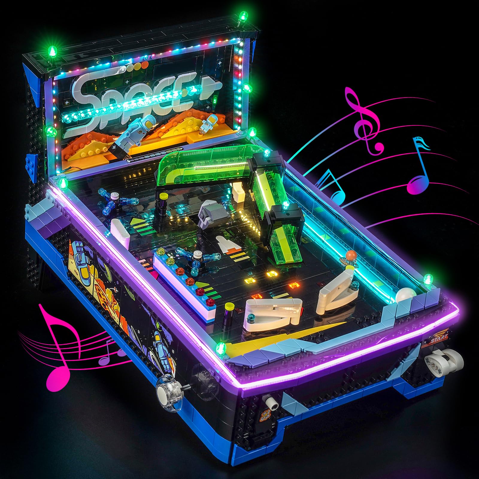 LocoLee LED Light Set Compatible with LEGO 11374 Arcade Pinball Machine, Decoration Lighting Kit Compatible with LEGO Arcade Pinball Machine Blocks Model, No Model (11374-Standard Version)