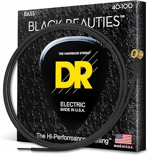 DR Strings - Black Beauties - Juego de Cuerdas de Bajo 4 Cuerdas - Light 40-100 - Guitarra Bajo Negro Sting (BKB-40)