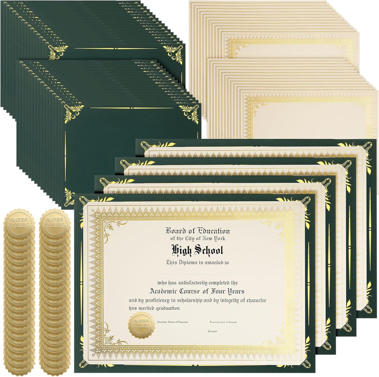 100 Sets Certificate Paper Kit Single Sided Award
