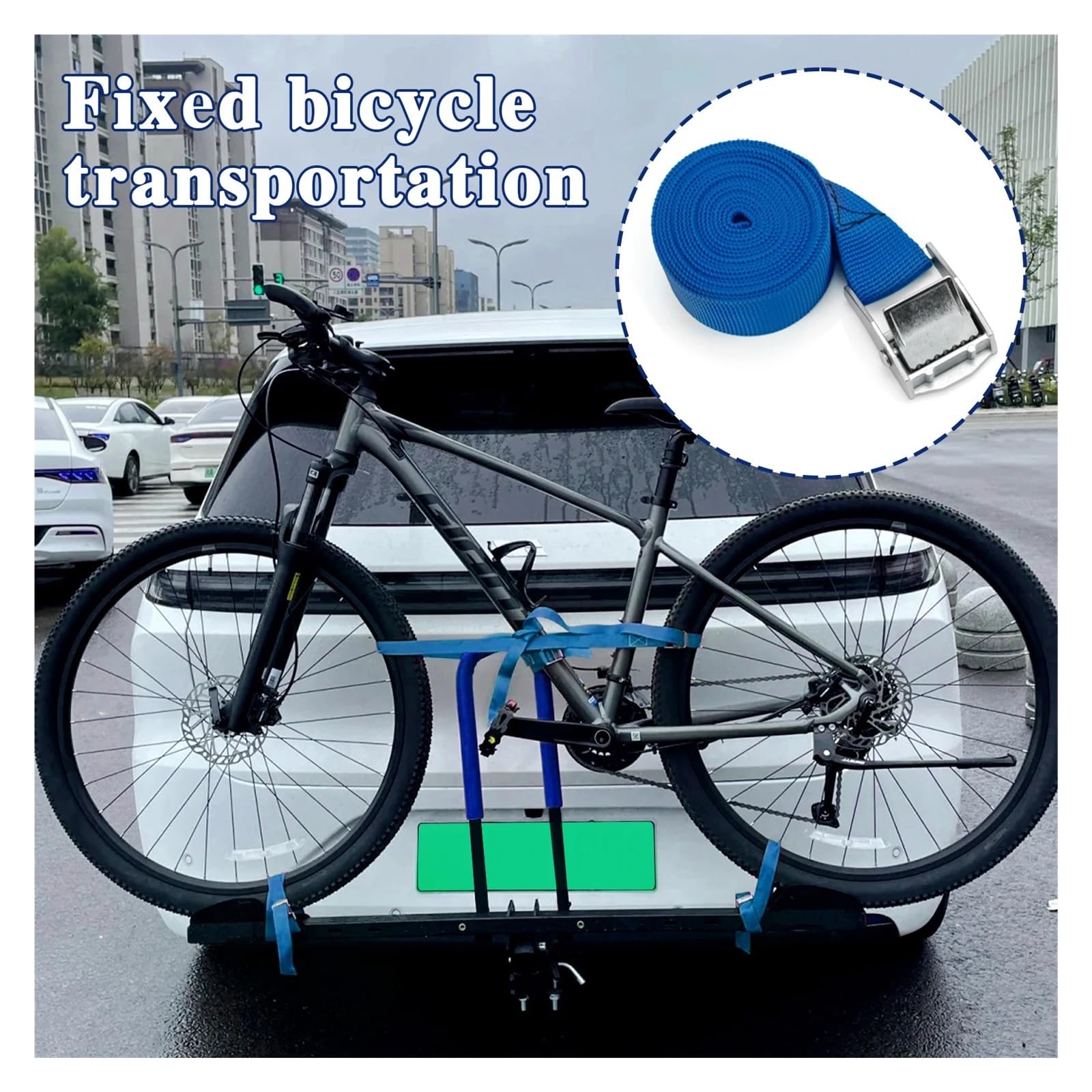 Sangles d'arrimage, Lot de 10 sangles d'arrimage robustes avec verrouillage serrage - Noir/Rouge/Bleu Outil fixation for motos et bagages(Blauw)