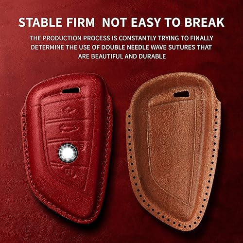 Miniatura 6 de Tukellen Funda de cuero genuino para llavero BMW 2 5 6 7 Series X1 X2 X3 X5 X6-Negro