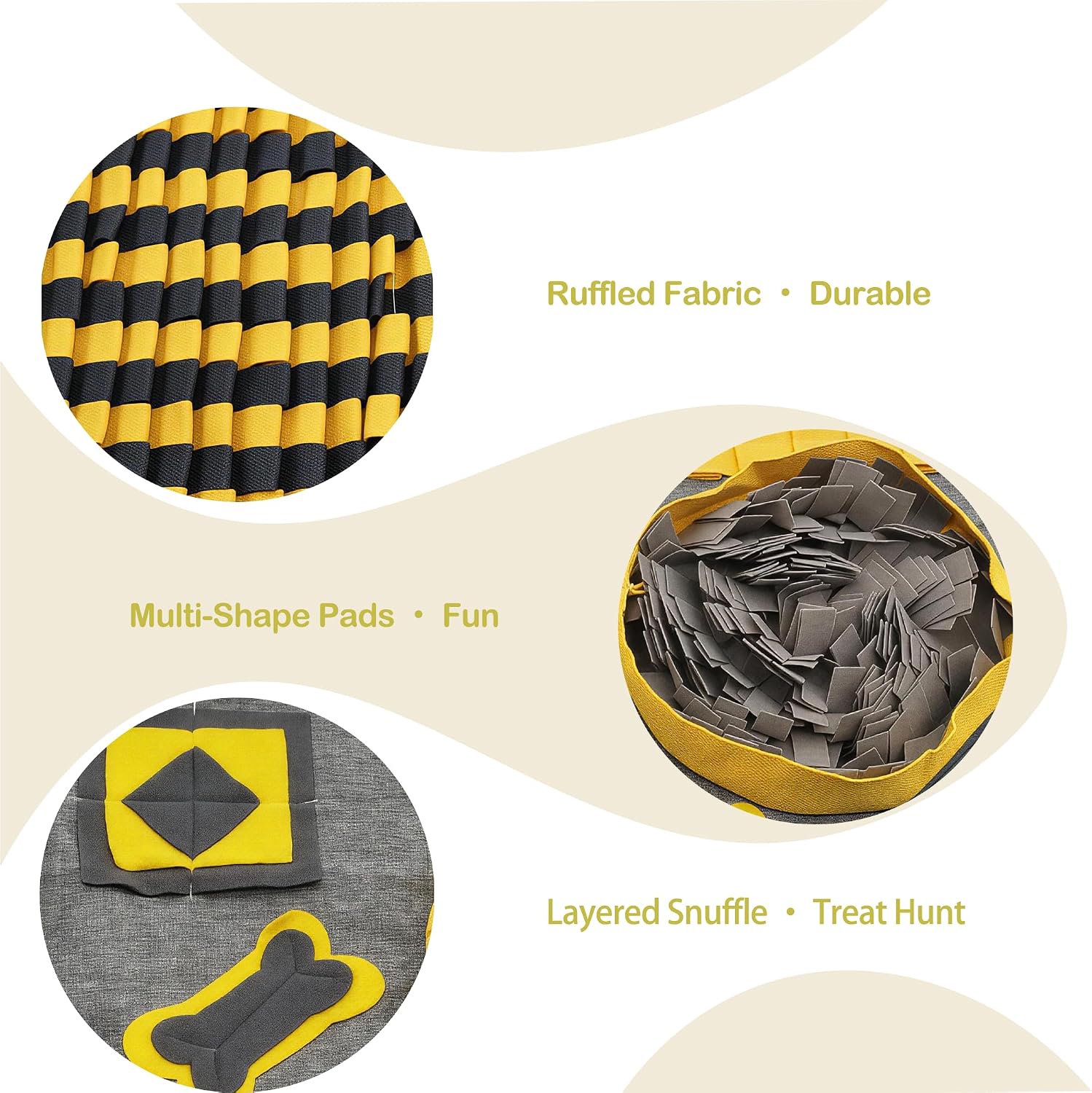 M Snuffle Mat Yellow Dog Puzzle Enrichment Slow Feeder image 2