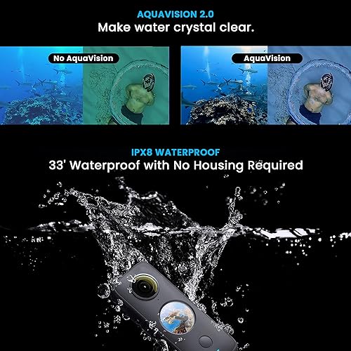 Miniatura 8 de Insta360 ONE X2 Cámara de bolsillo de acción impermeable + tarjeta de memoria extrema SanDisk de 64 GB + monopie de mano (se extiende hasta 43