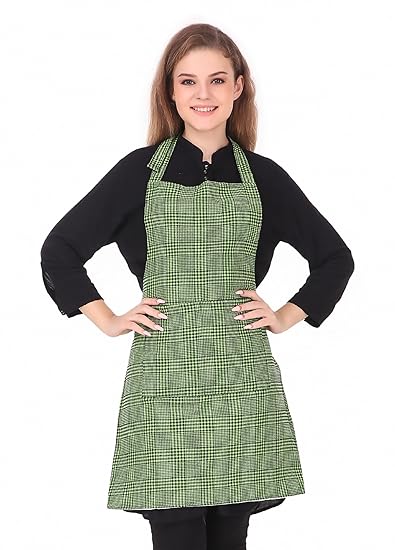 SYNTUS Unisex Waterproof Kitchen Apron For Men & Women, Checkered Design with 2 Front Centre Pocket, Adjustable Neck Strap