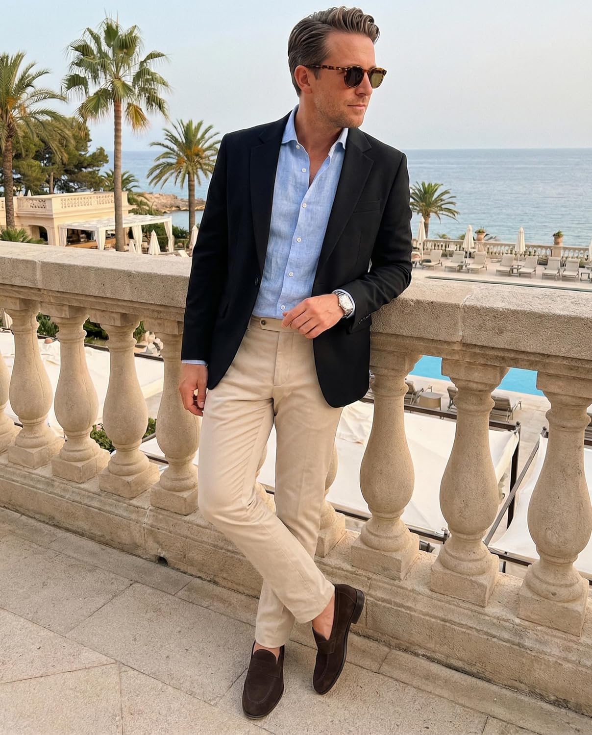 Beninos Mens Sport Coat Casual Blazer One Button Business Suit Jacket - Image 3