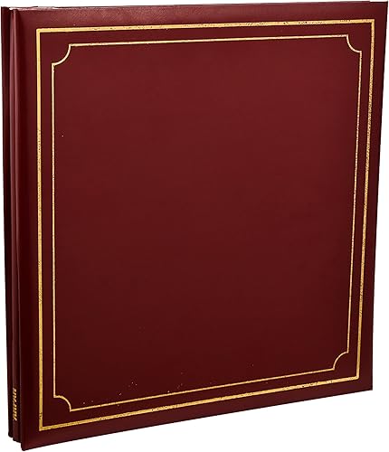 ARPAN - Álbum de fotos 126 x 102in autoadhesivo 24 hojas 48 lados aspecto de piel acolchado color negro