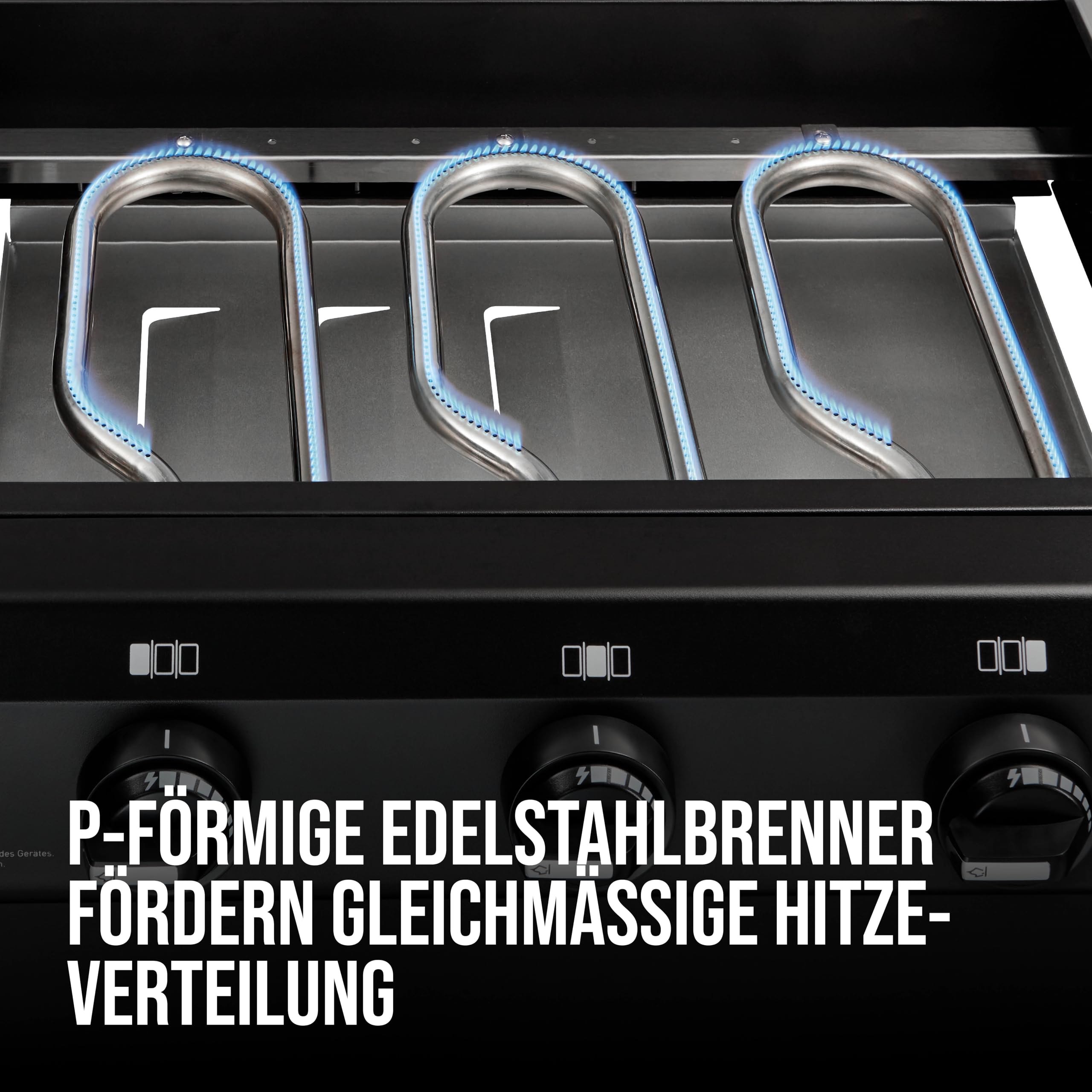 Enders AMARO 3 Plancha Gasgrill Griddle, 3 Edelstahlbrenner, massive Edelstahl-Plancha mit Tragegriffen, große Grillfläche, abnehmbare Haube, 4 Haken, abnehmbare Körbe, Ablagefach #82216