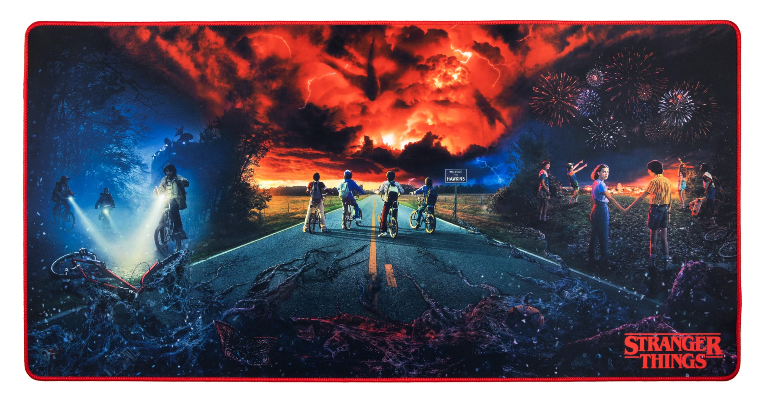 Konix Stranger Things Gaming-Mauspad XXL 90 x 46 cm - rutschfeste Mikrofaser-Oberfläche - Gummi
