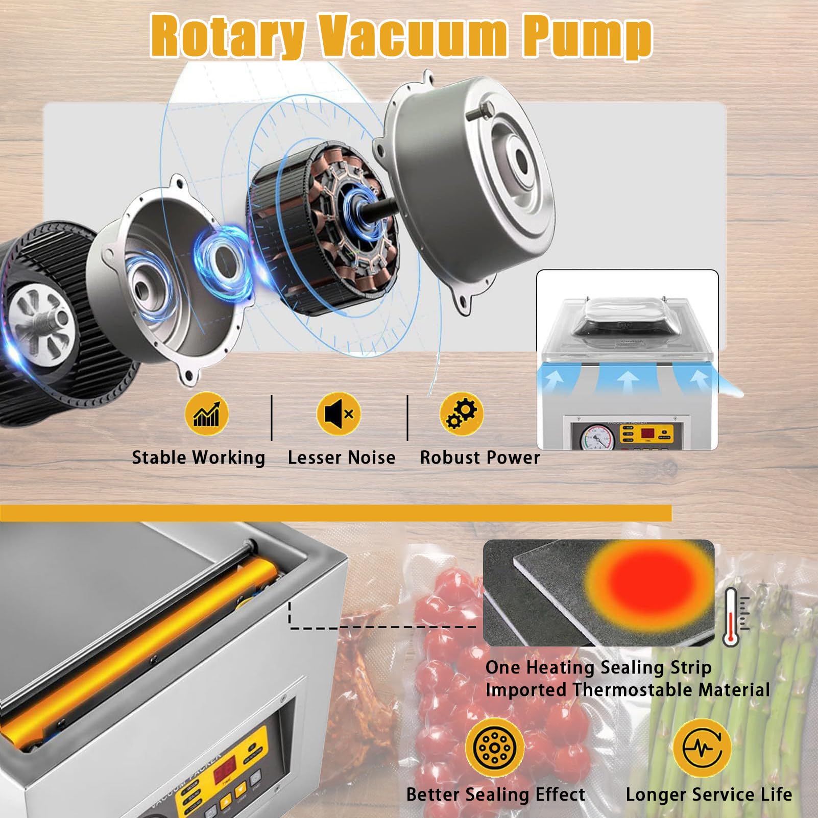 Envasadora Al VacíO, MáQuina De VacíO De Mesa, MáQuina De VacíO Profesional, MáQuina De Envasado Al VacíO, para Alimentos HúMedos, Carnes Y Adobos
