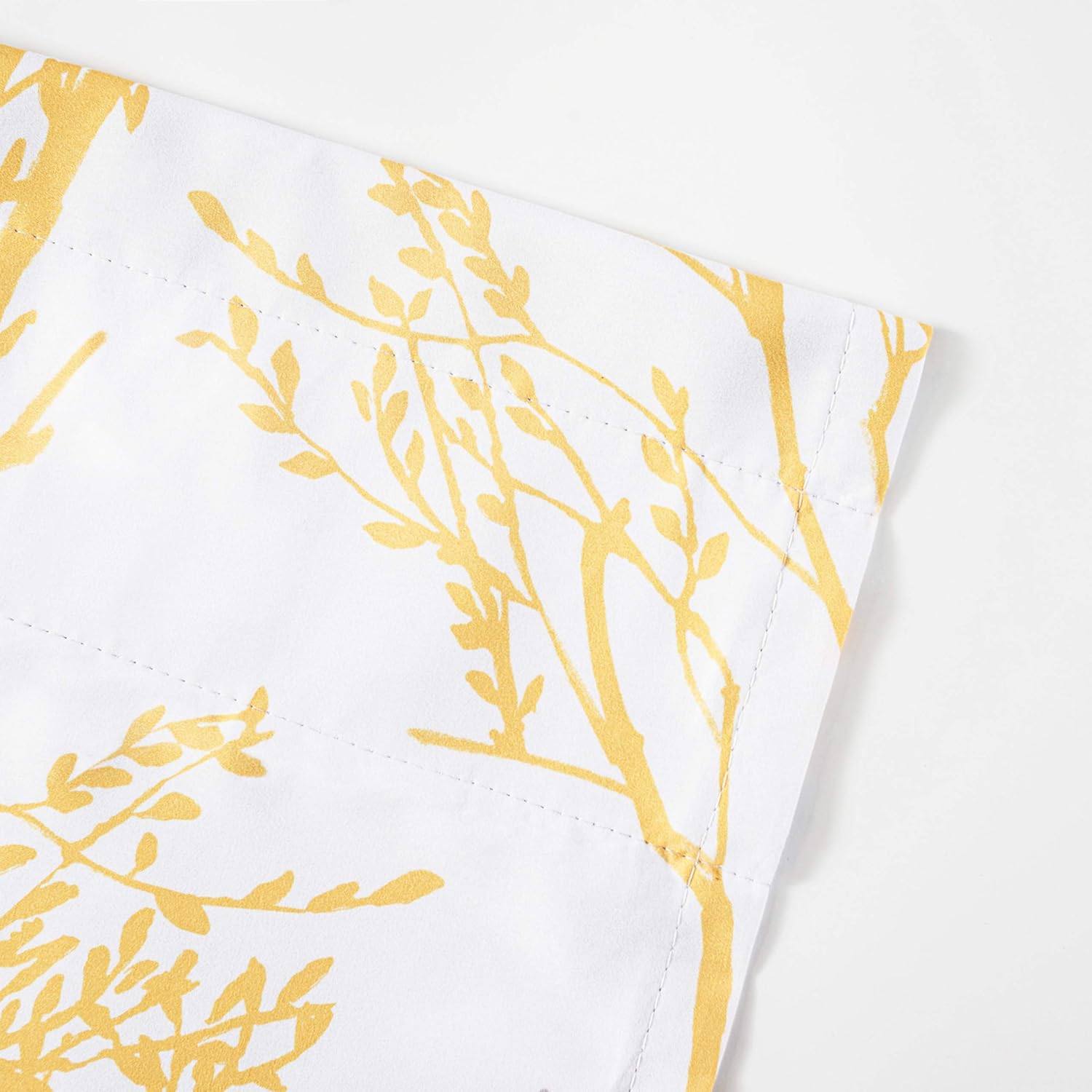 DriftAway Tree Branch Abstract Ink Printing Lined Thermal Insulated Window Curtain Valance Rod Pocket 52 Inch by 14 Inch Plus 2 Inch Header Yellow