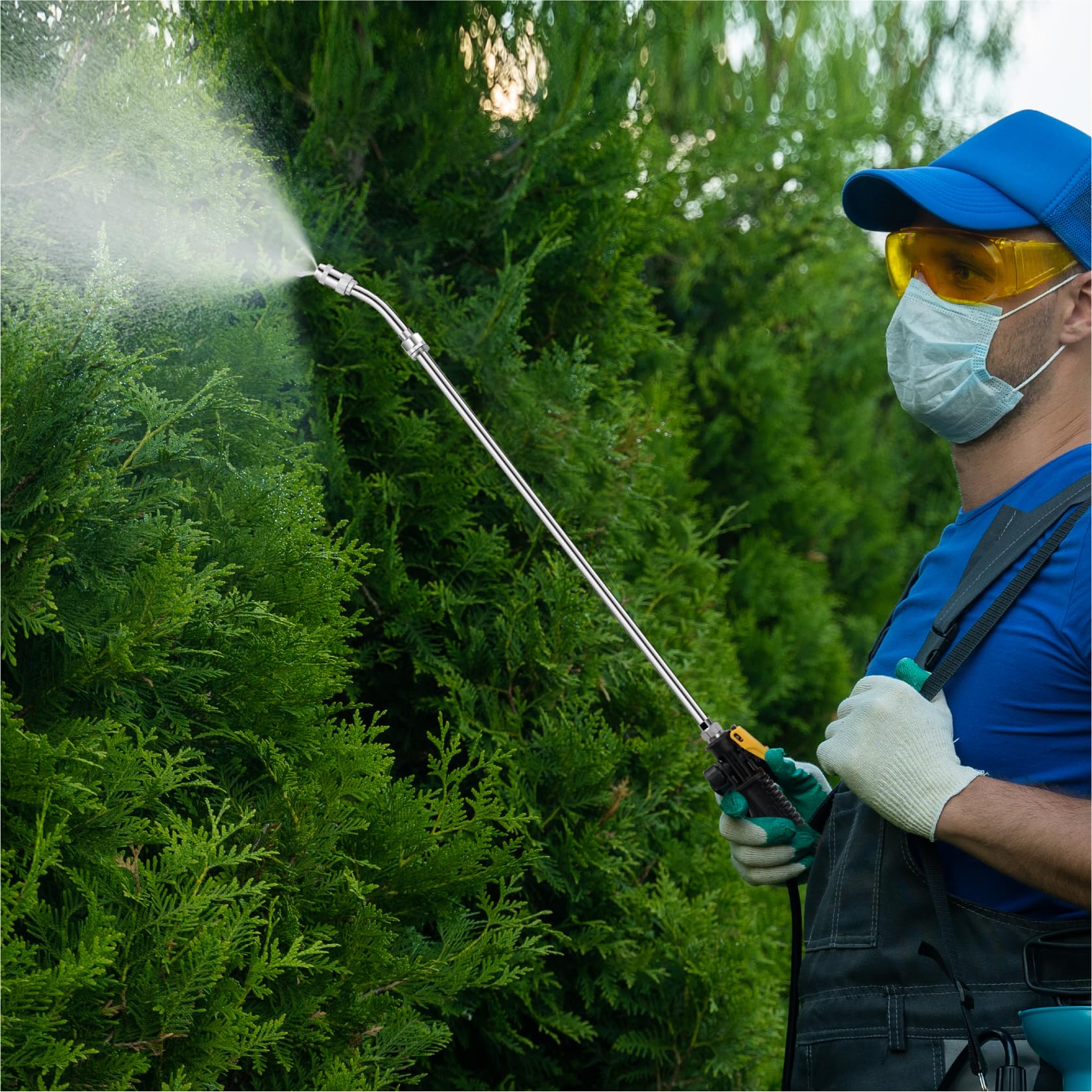 Pump Sprayer Wand with 3 Types of Nozzles, Fan Nozzle Replacement Sprayer Wand, Stainless Steel Sprayer Wand Replacement with 1/4