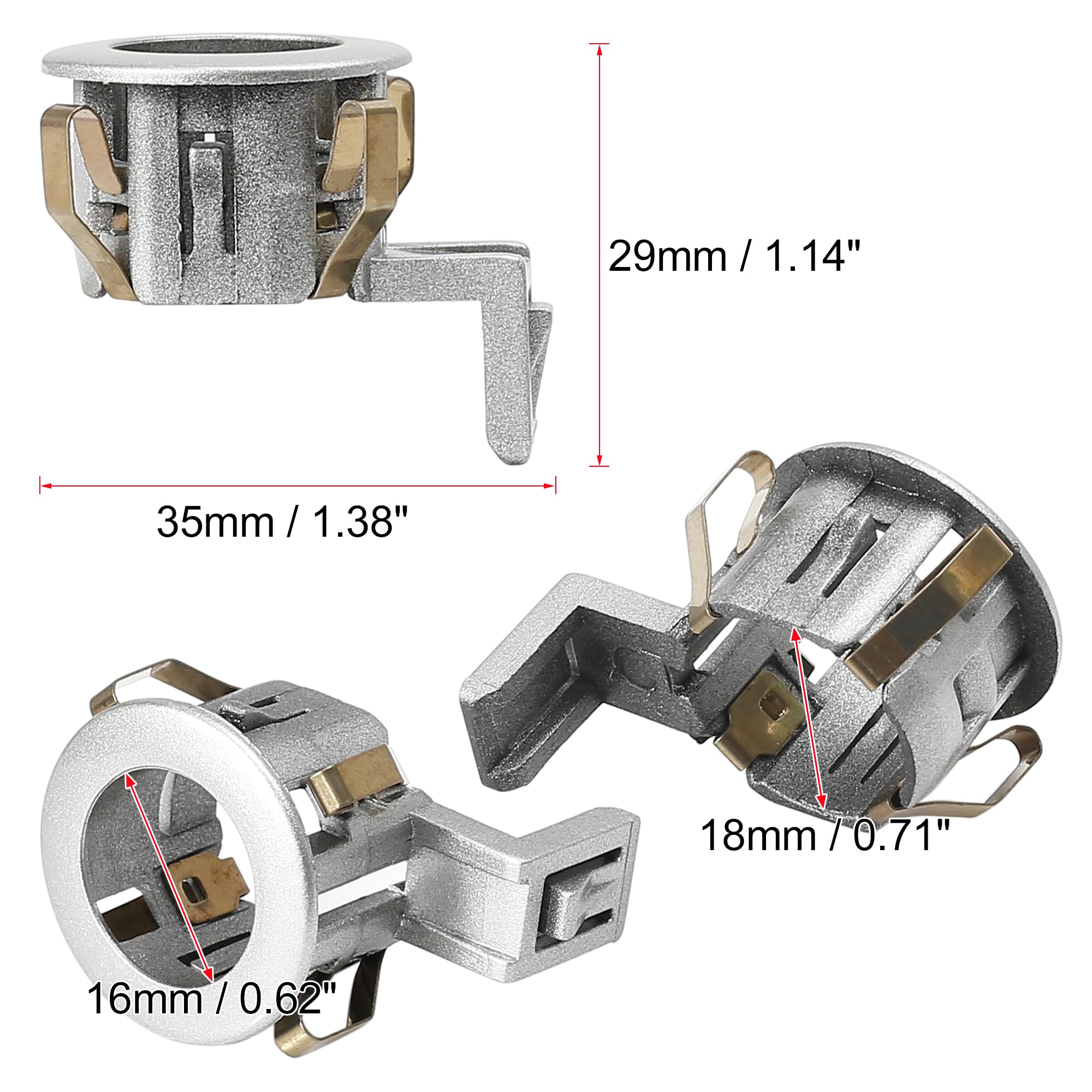 X AUTOHAUX 4pcs 89348-33060 Car Bumper Parking Sensor Retainer Holder for Toyota Sienna Sequoia for Lexus GX460 Silver Tone