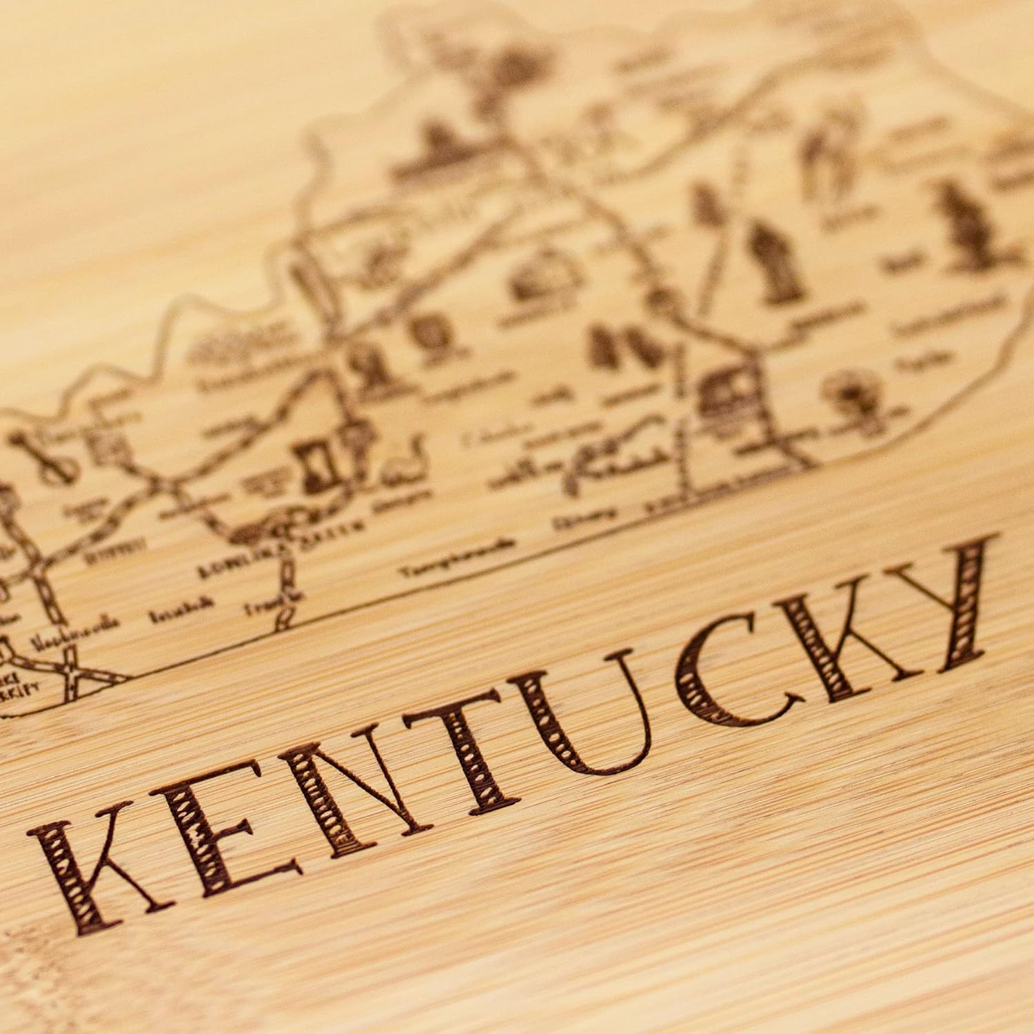 Totally Bamboo A Slice of Life Kentucky State Serving and Cutting Board, 11" x 8.75" - Image 3