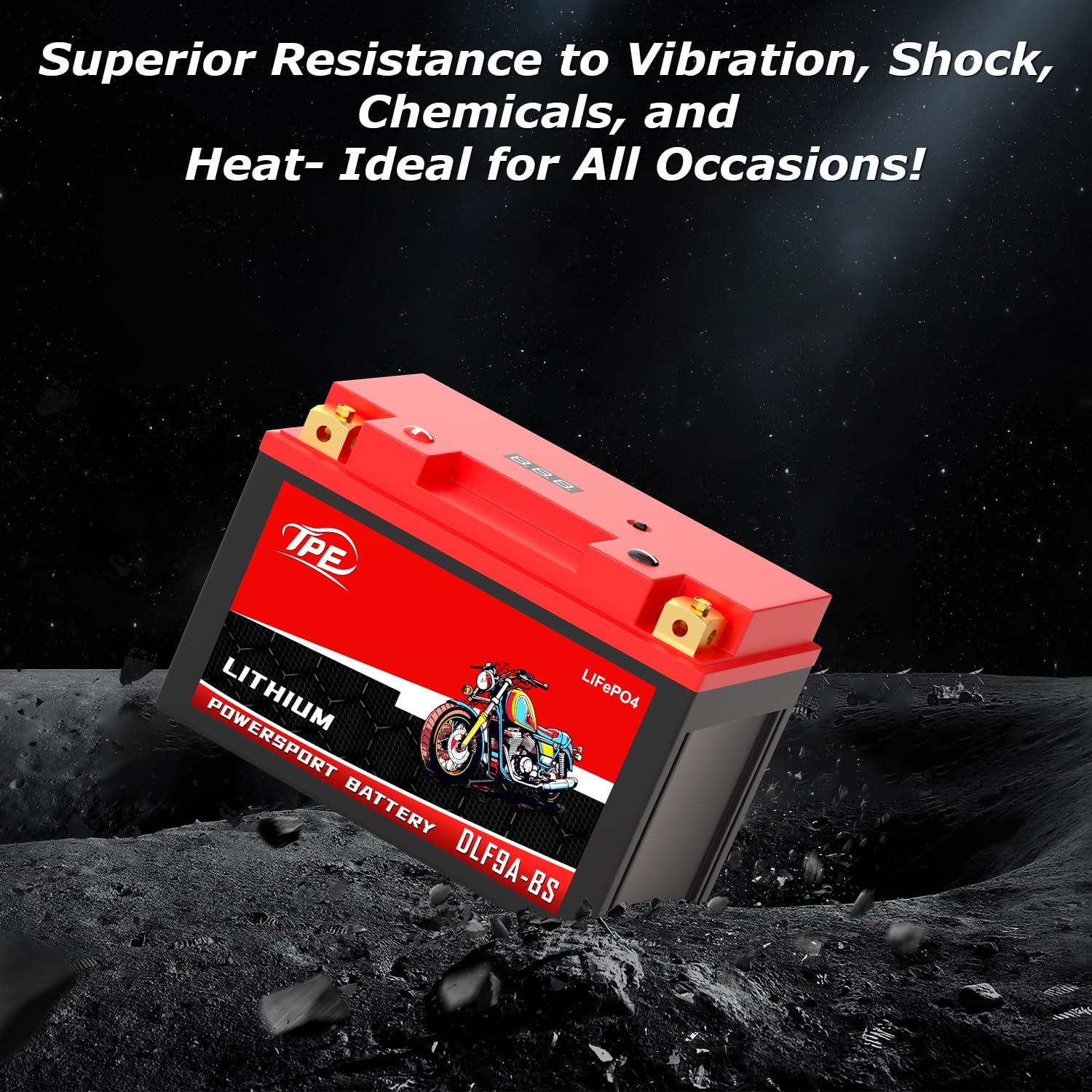 TPE Lithium Motorcycle Battery DLFP9A BS 12V 4Ah 400CCA LiFePO4 with Smart BMS - Lightweight High-Cranking Power for Motorcycles ATVs