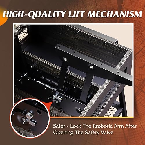 Miniatura 8 de WLIVE Mesa auxiliar con tapa elevable, mesa auxiliar multifunción 3 en 1 con almacenamiento, compartimento oculto y marco de metal, mesa de centro