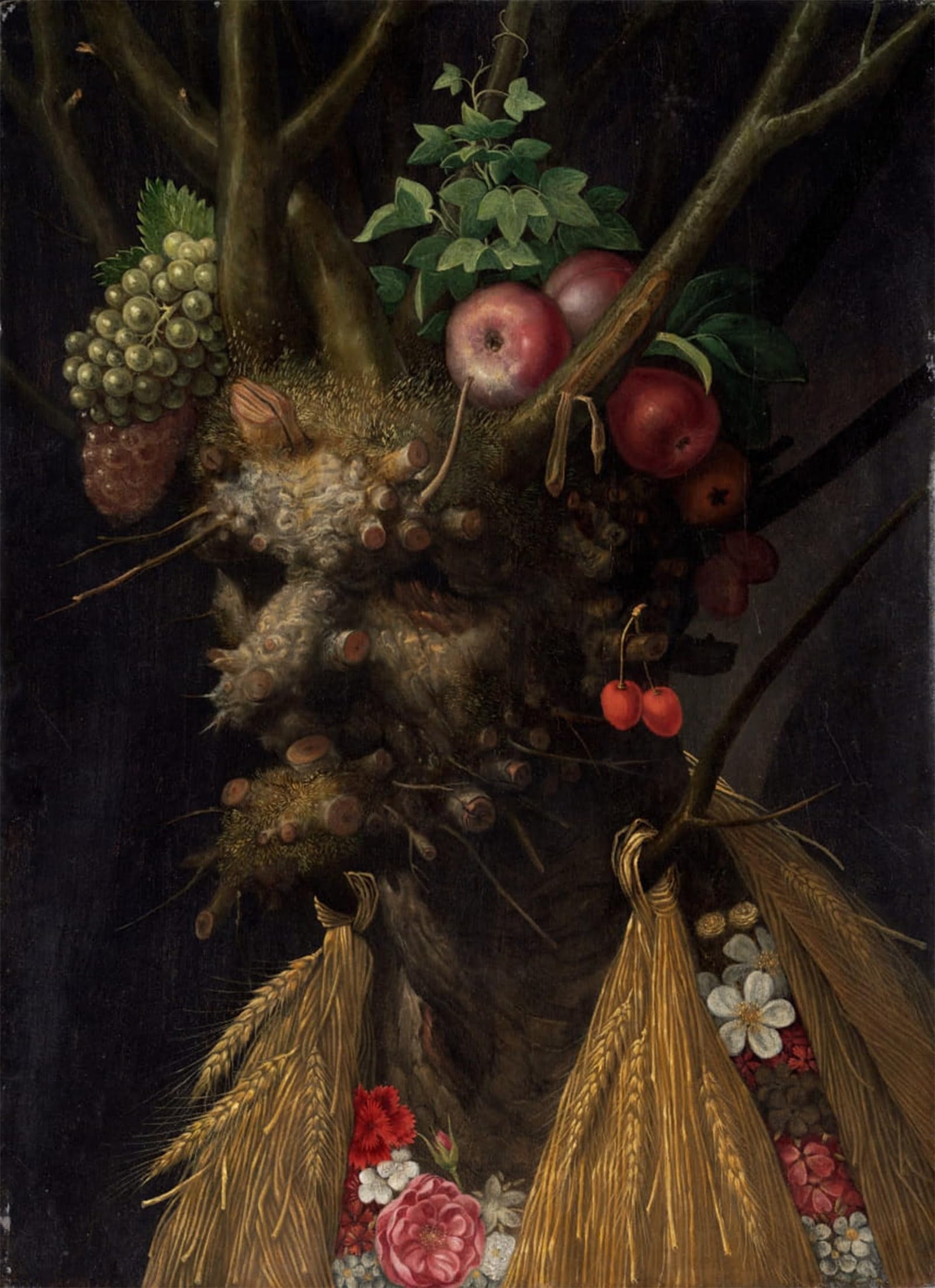 ARTXLXXBN Famous Art Print Poster Vintage Wall Art Four Seasons in One Head by Giuseppe Arcimboldo Canvas Art Poster for Home Decor 60x90cm