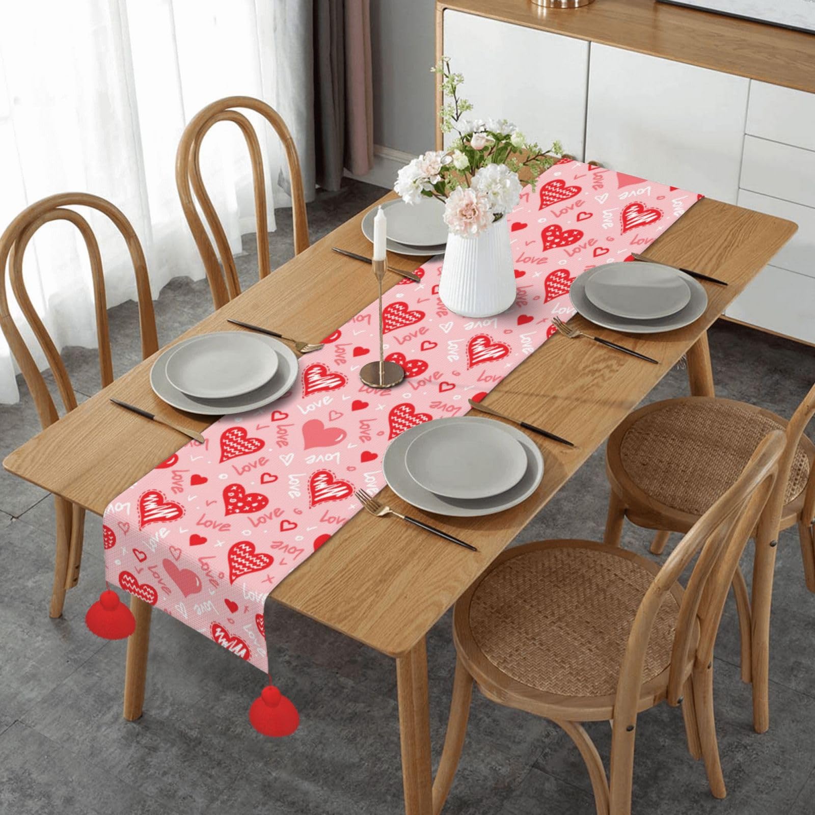 Chemin de table de Noël pour habiller une table de salle à manger intérieure et extérieure