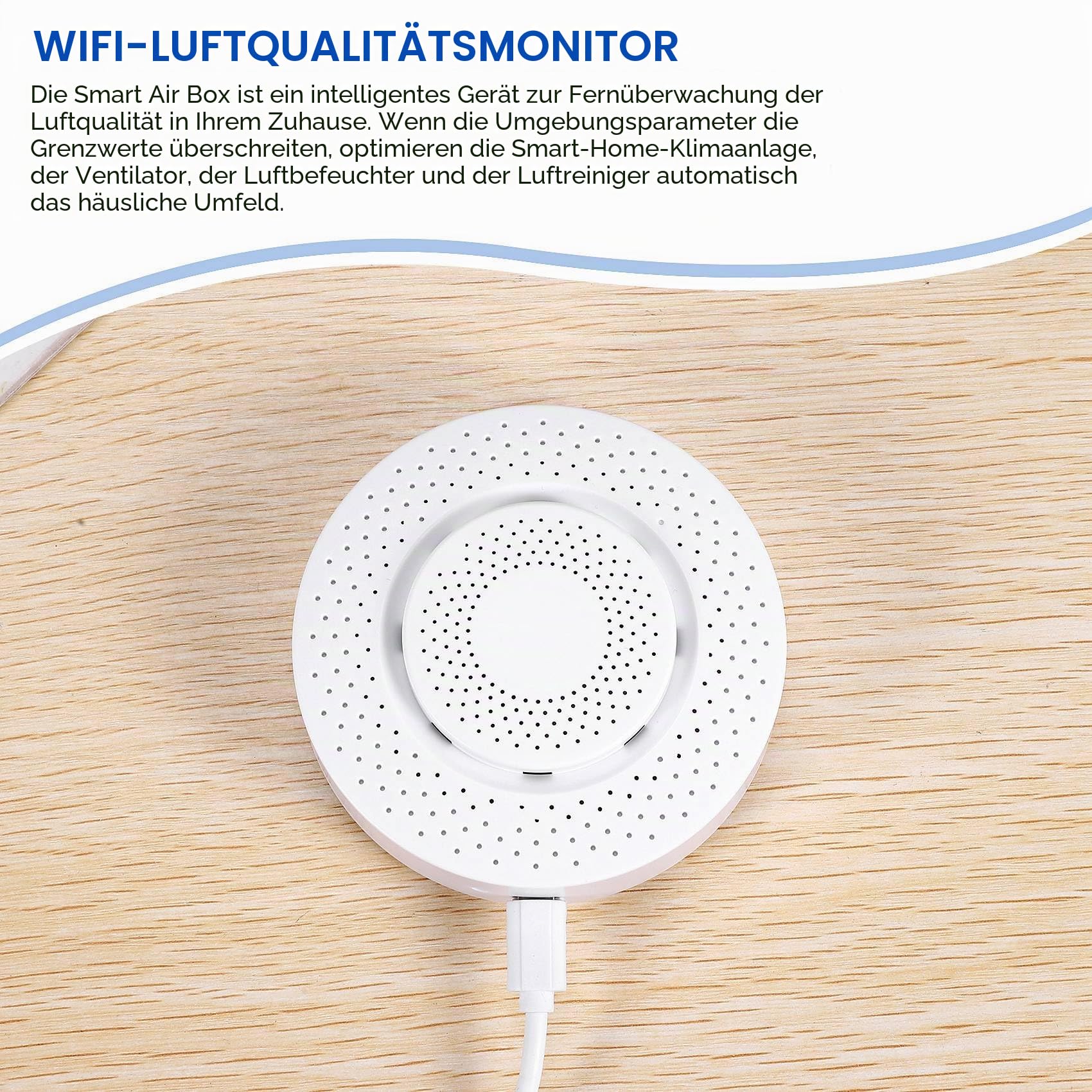 Zigbee Tuya 3.0 Luftqualitätsmonitor Air Housekeeper 5 in 1 Sensor zur Erkennung der Luftfeuchtigkeit der Temperatur von Formaldehyd VOC Co2