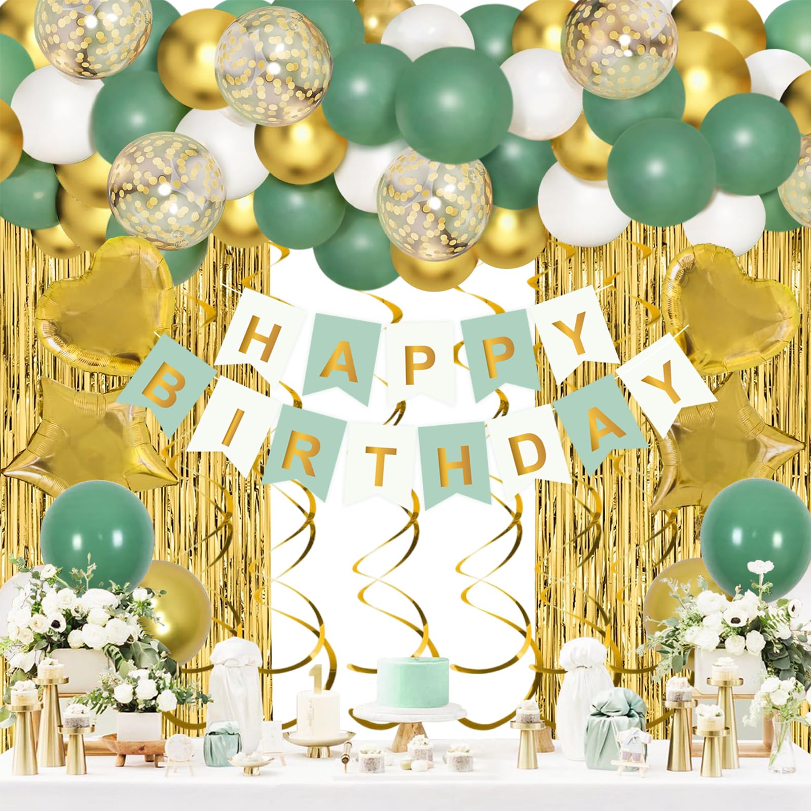Palloncini Per 19° Compleanno: Set Nero/Oro Con Numero 19, Striscione E Palloncini A Stella