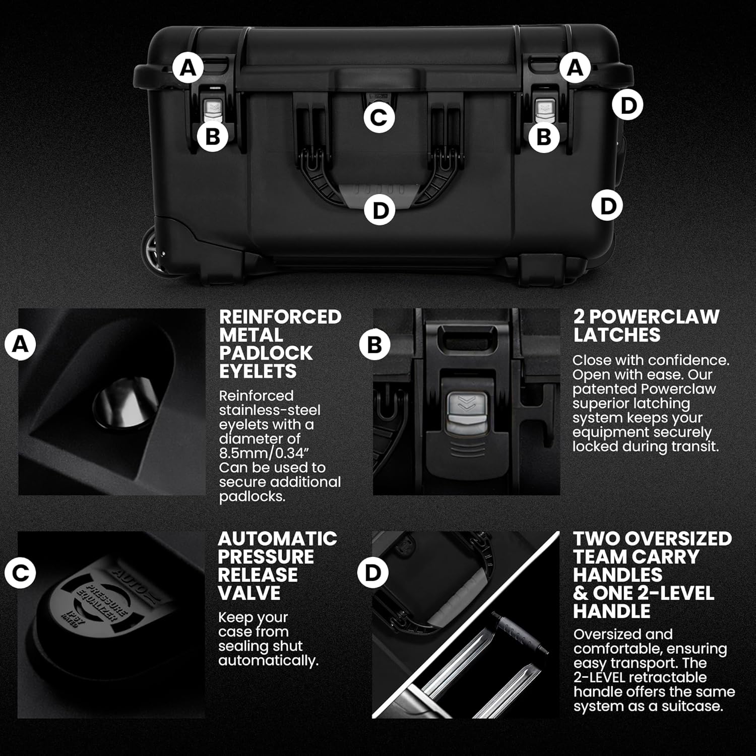 NANUK 950 Hard Case with Padded Divider – Waterproof Travel Camera Hard Case with Wheels, 22.8” x 18.3” x 11.7”, Dustproof and Impact-Resistant, Ideal for Heavy Loads – Black