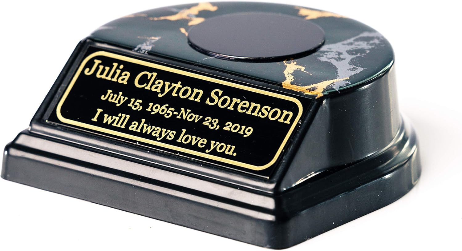 Earth Memorials Keepsake Elite Urn Stand - Custom ENGRAVE - Rosewood/Gold Small, Display Stand for Cremation Human Ashes, Funeral or Burial Urns - Click on Storefront for Exclusive (Mini) Urns, P-05