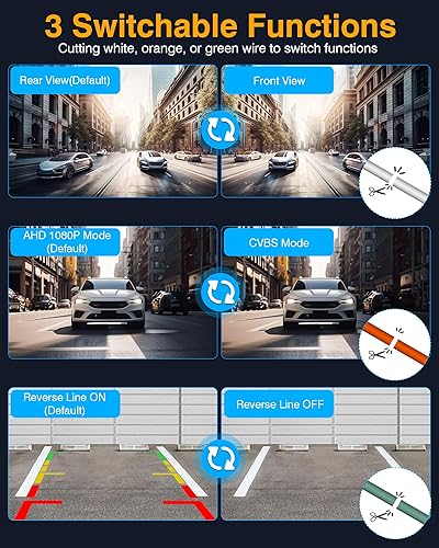 Miniatura 6 de Rotación de 360 Cámara de respaldo AHD 1080P carcasa de metal cámara de visión trasera cámara de respaldo universal para automóvil, camión, RV, SUV