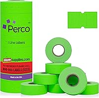 Vista 16 de Etiquetas blancas de 1 línea Perco - Caja de 30 fundas, 240,000 etiquetas de precios en blanco para pistolas Perco de 1 línea de precio y fecha