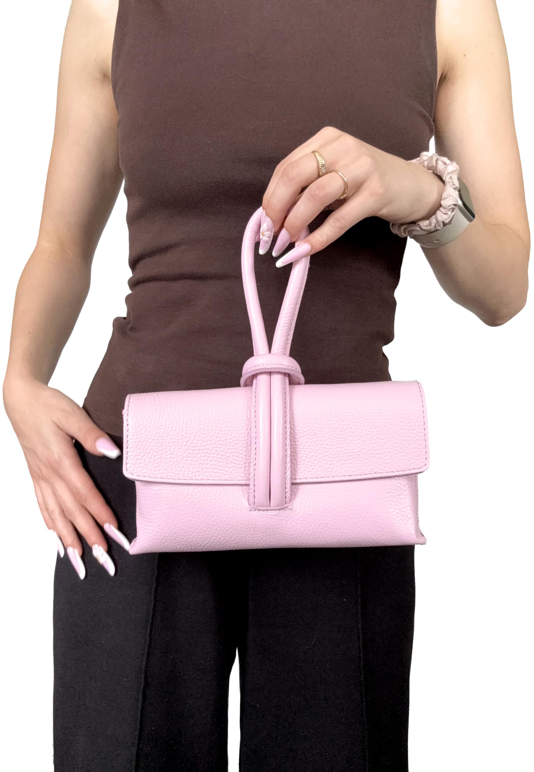 Chicca Borse Borsetta Pochette in Pelle Dollaro da Donna