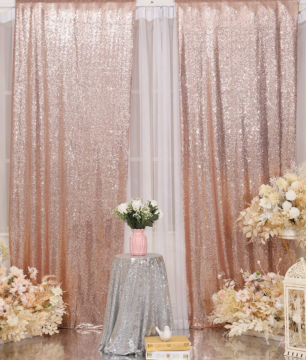 2Pieces Sequin Backdrop 2ftx8ft(60x243cm) Shiny Seamless Photo Booth Curtain for Party Wedding Decoration Photo Background, Iridescent — view 200