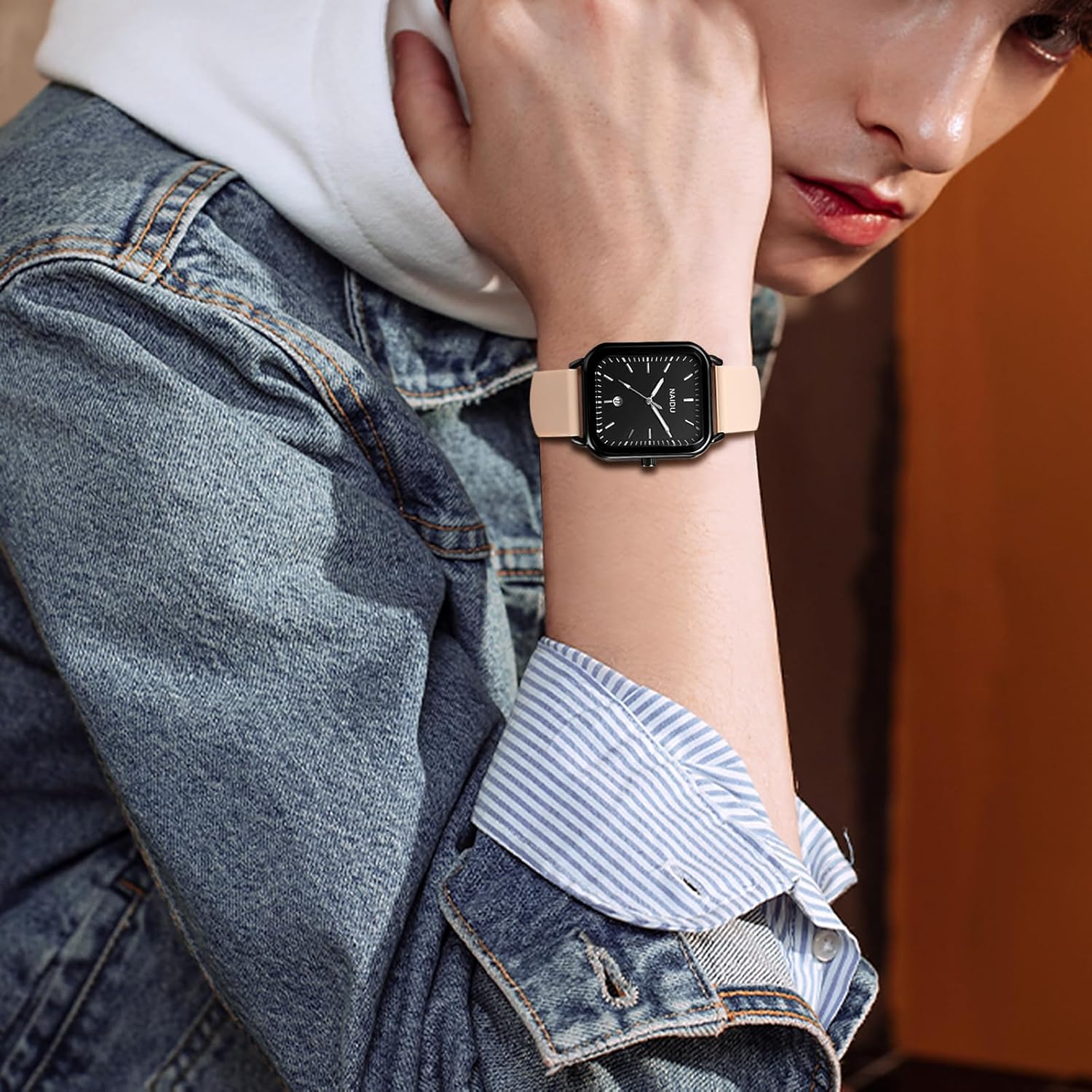 Avaner Silicone Strap Square Watches: Analog Quartz Soft Band Elegant Wrist Watches for Men and Women - Image 5