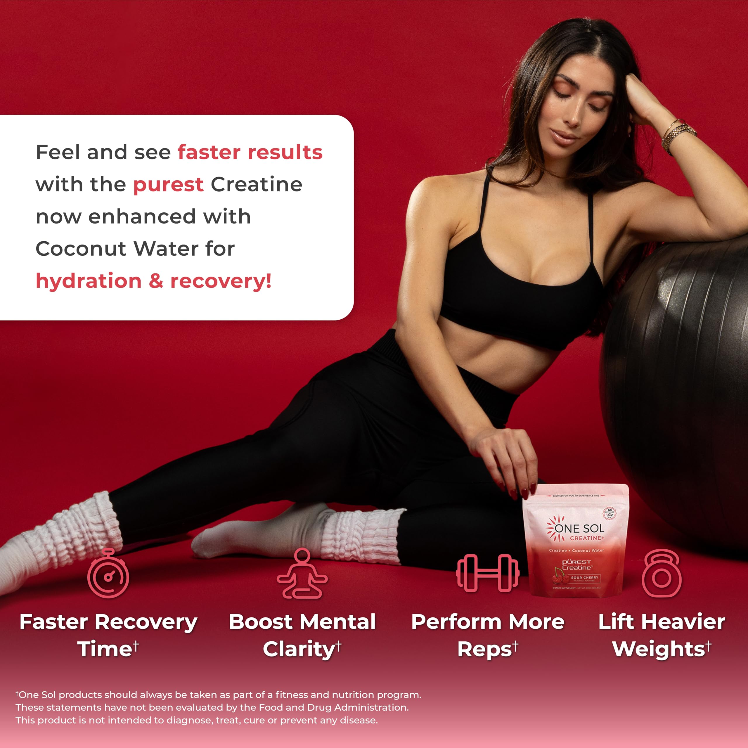 One Sol Women's Creatine for Muscle & Recovery, Sour Cherry, 60 Servings — Amazon image 4