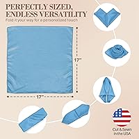Vista 70 de Ultimate Textile -1 docena - Reversible Shantung Satin - Majestic - Servilletas de tela Majestic de 17 x 17 pulgadas color azul pizarra