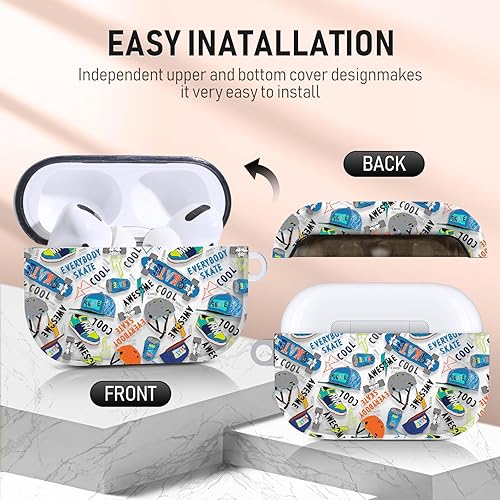 Vista 109 de Funda para Airpods Pro Air Sports Shoes, funda protectora de TPU suave resistente para Apple Airpod Pro con llavero para mujeres y hombres, azul