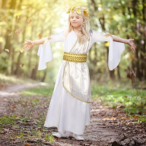 Miniatura 7 de 2 Pcs Toga Costume Greek Goddess Costume Set Include Grecian Kids Roman Costume and Roman Crown Leaf Wreath
