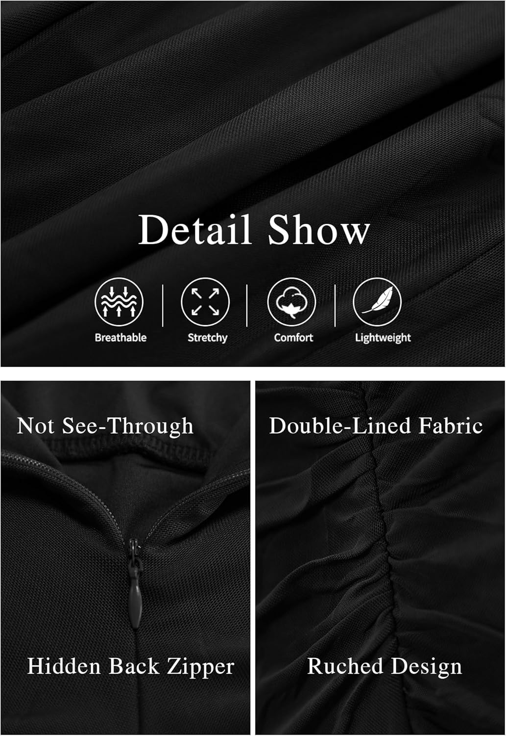 MISSJOY Women's 2026 Sexy Ruched Bodycon V Neck Mesh Sleeveless Asymmetrical Ruffle Hem Cocktail Party Club Night Dress