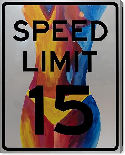 Wynwood Studio JJ Hammond - Lienzo moderno de moda y glamour, límite de velocidad 15, arte de pared para sala de estar, dormitorio y baño, 16 x 20