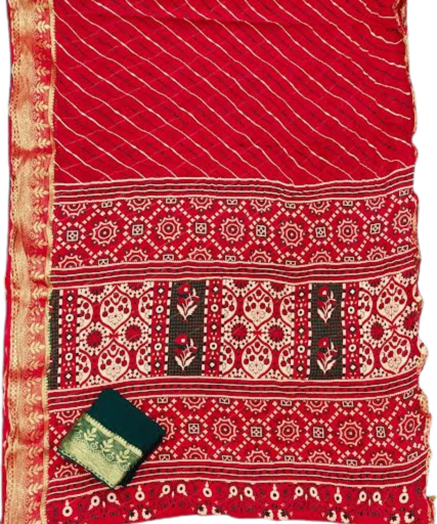 Designer Cosmos Fabric Saree with Elegant Gotta Patti Jaal Work and Stylish Gaji Silk Blouse-image-10