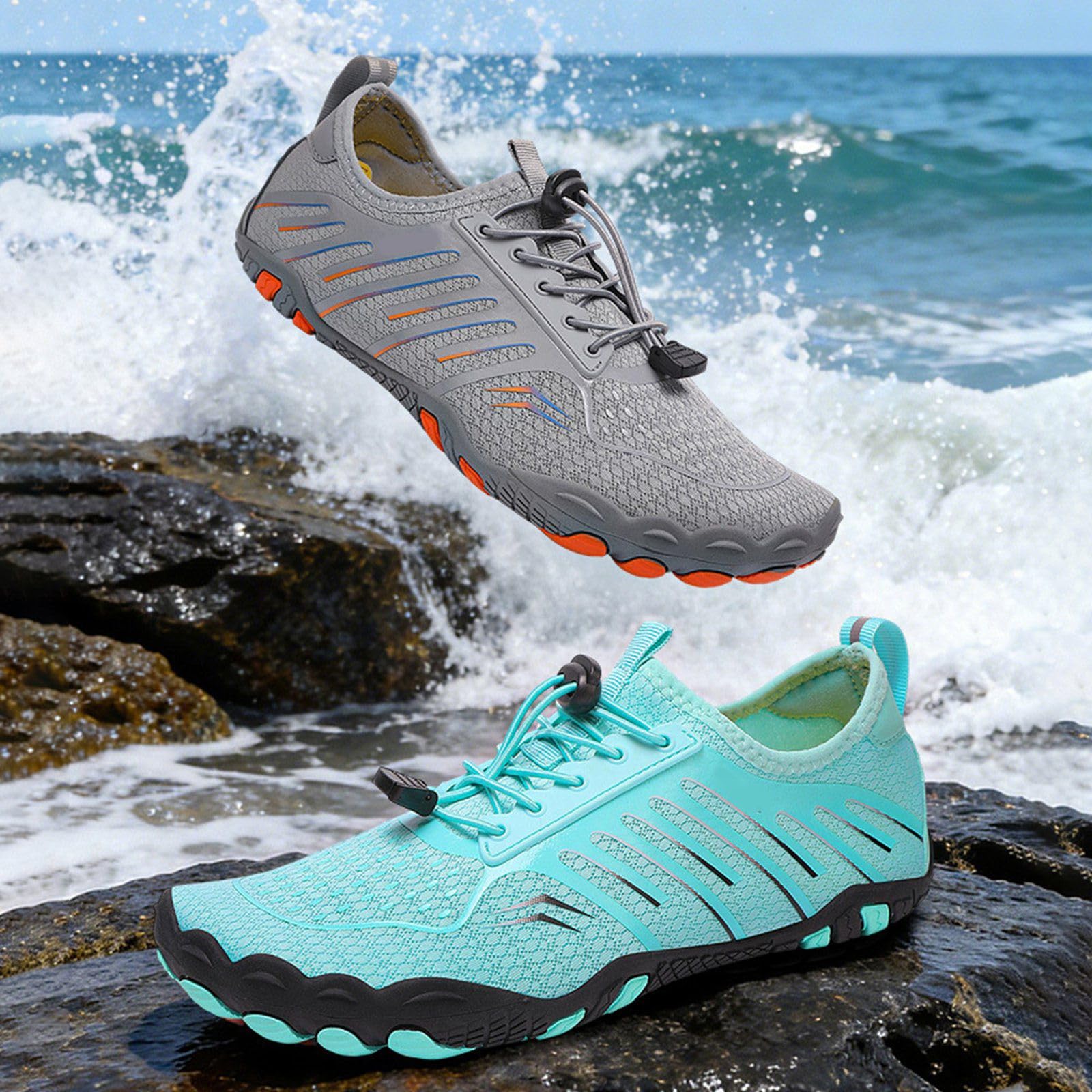 Generisch Damen Schuhe Wassersportschuhe für Wandern Yoga Strand Outdoor-Aktivitäten mit robuster Sohle Damen Freizeitsneaker schnell trocknend atmungsaktiv bequem