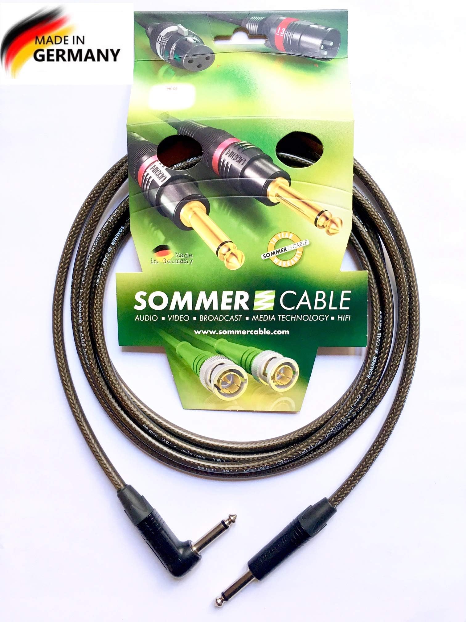 Sommer CableInstrument Cable Spirit XXL - Jacks NP2X-BAG / NP2RX-BAG Neutrik (3m - 9,8ft) Made in Germany by Sommer Cable