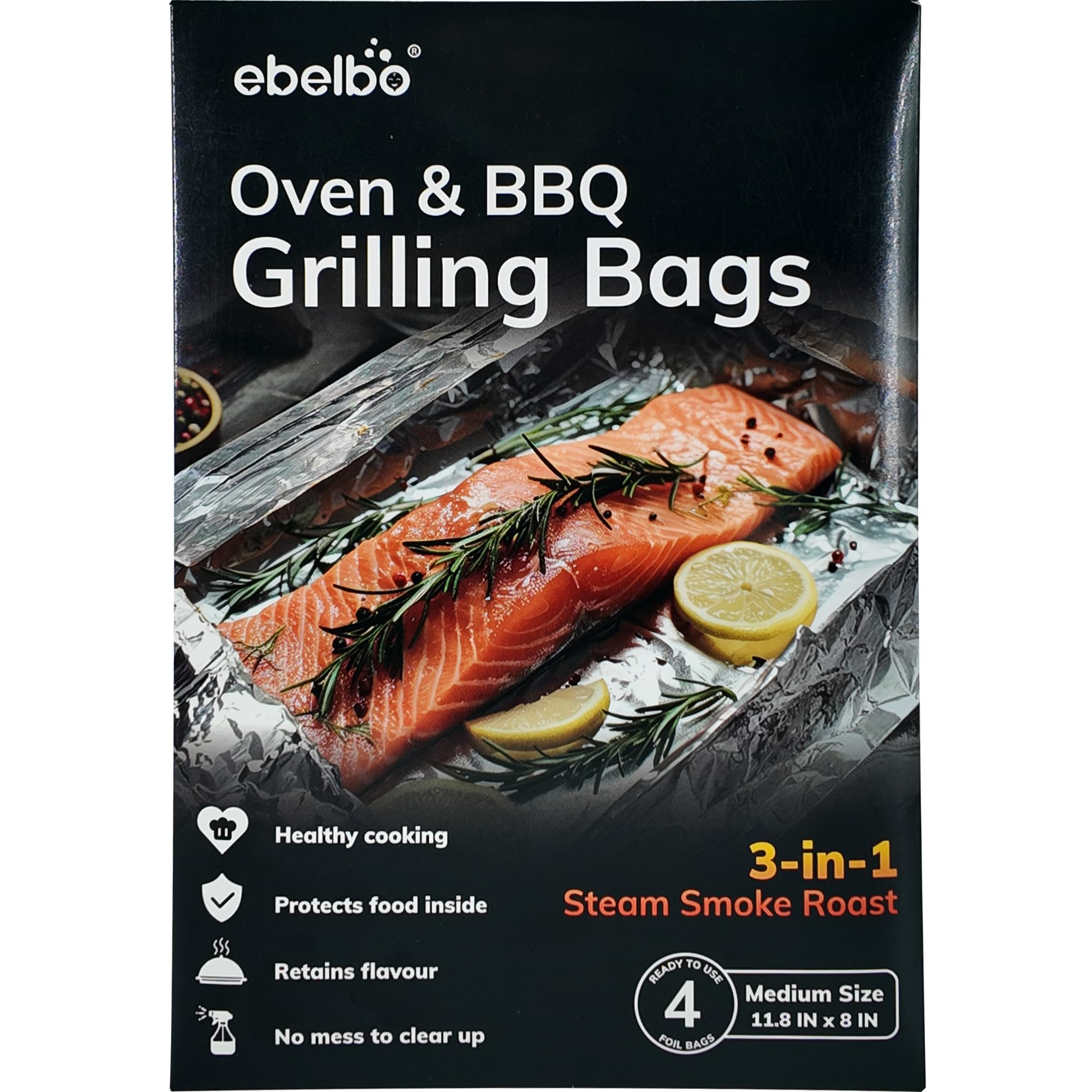 Grillbeutel Aus Aluminiumfolie – 12 Stück, Vorgeschnittene Belüftung, Größen 30x20,3 Cm & 39,4 Cm Lang