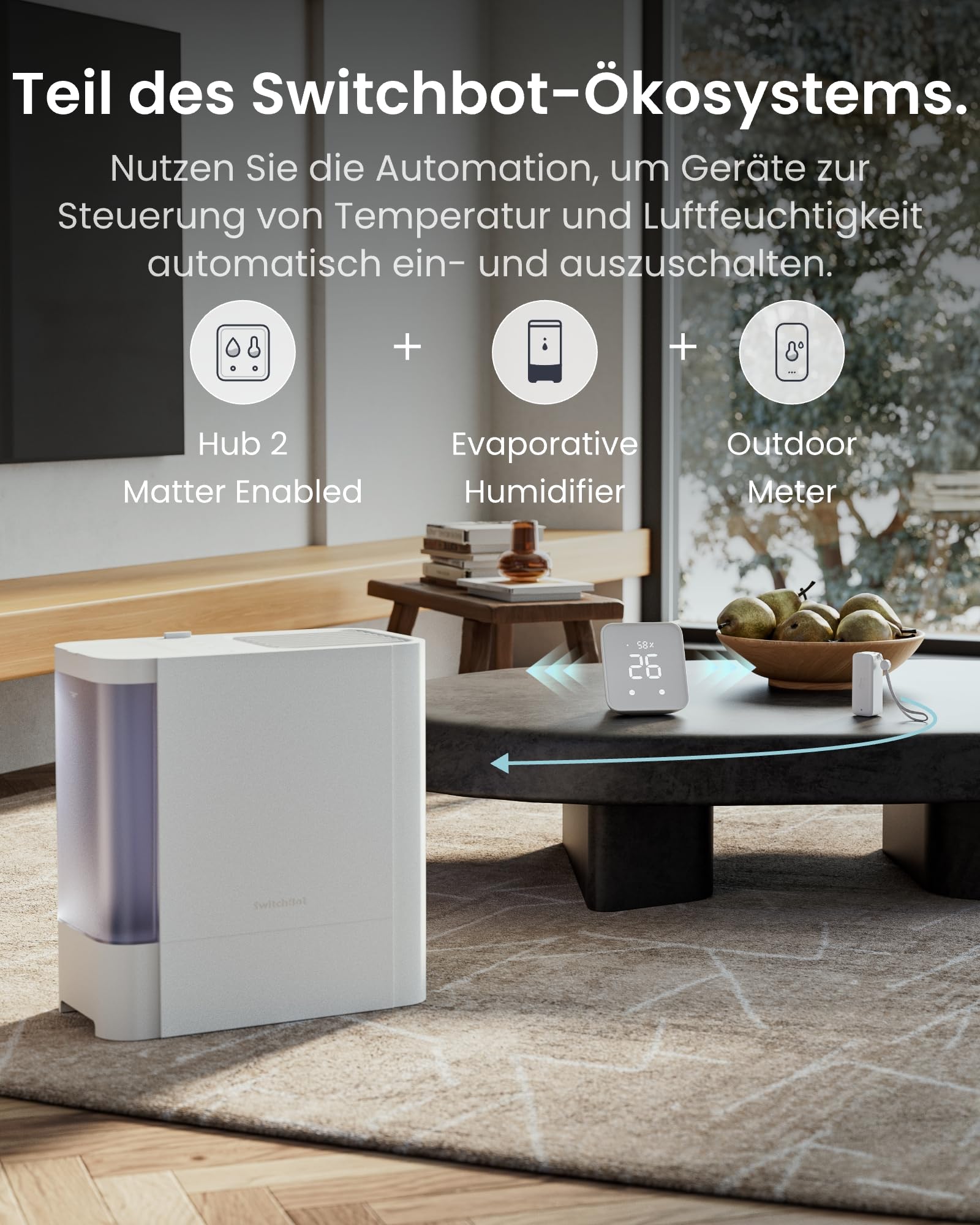 SwitchBot IP65 Hygrometer Thermometer Innen Außen, Bluetooth Thermometer con Taupunkt/VPD/Absolute Feuchtigkeitssensor, Außenthermometer, Datenspeicherung für Gewächshaus Weinkeller 3er-Pack