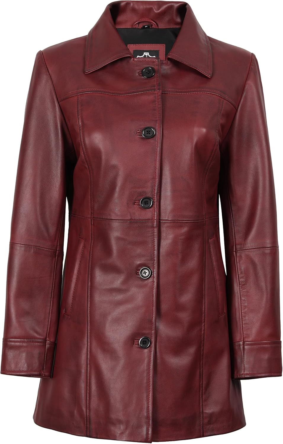 Blingsoul Womens Leather Jacket - Vintage Style Long Leather Jacket Women - Image 3