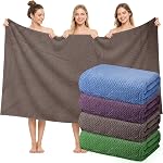4 Pack Oversized Bath Sheet Towels 40x80'', Extra Large Microfiber Bath Towels for Adults, Quick Dry Super Absorbent Soft Coral Fleece Shower Sheets for Bathroom, Spa, Beach & Gym (Dark Color)