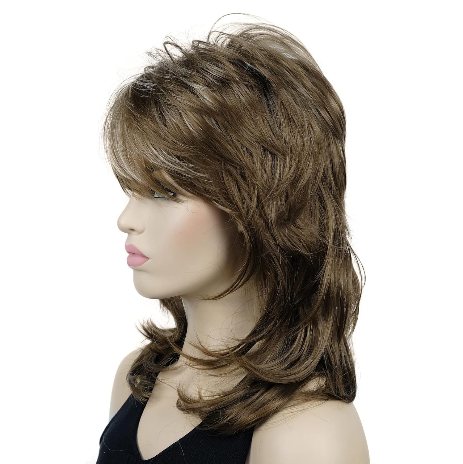 Lydell Long Soft Shaggy Layered Classic Cap Full Synthetic Wigs (12TT26 Brown Highlighted) - Image 4