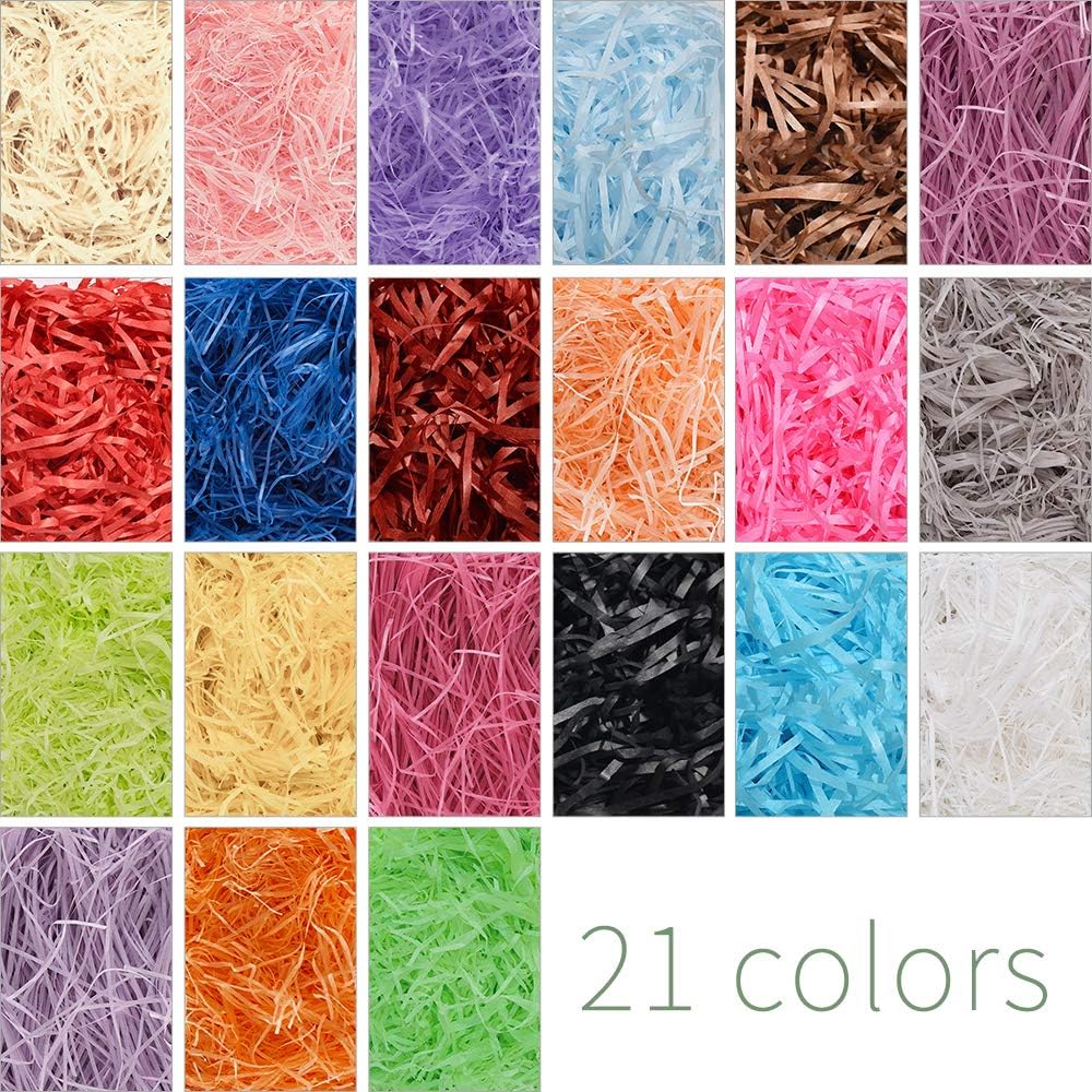 NC Basket Grass,Crinkle Cut Tissue Paper,Recyclable Craft Shred Confetti Raffia Paper Filler,For Easter Gift Box Wrapping Packing Filling,100g 3.53oz Party Decoration (lake blue)
