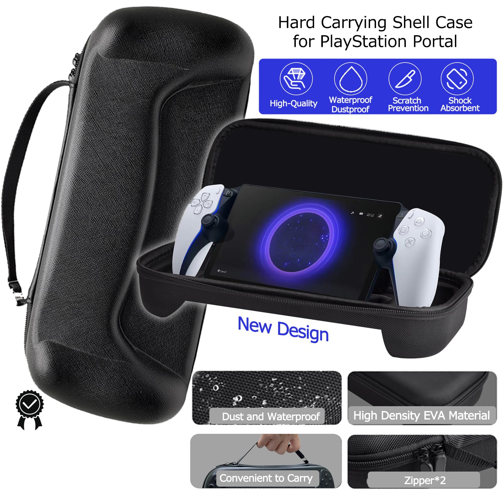 Custodia da viaggio per portale Playstation + custodia per Sony Playstation Portal, portatile, in tessuto Oxford, resistente ai graffi, antiurto, per portale PS